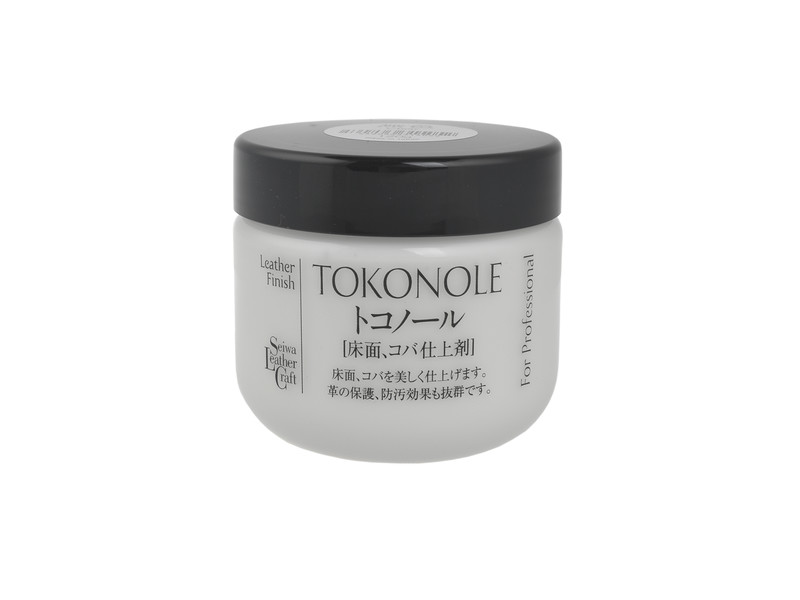 Tokonole burnishing gum for edge and flesh side in authentic 120 gr bottle.  Color: Clear