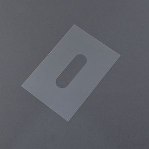 Plastic clear sheet with window (60 x 90 mm)