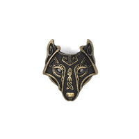 Concho Viking Wolf (Antique Brass)