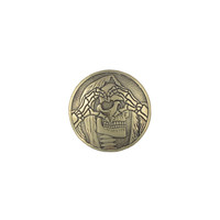 Concho Scull with Heart (Brass)