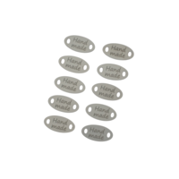 Oval tag "Handmade" 16x8mm (10pcs)