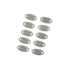 Oval tag "Handmade" 16x8mm (10pcs)