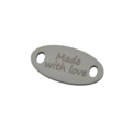 Oval tag "Made with love" 16x8mm (10pcs)