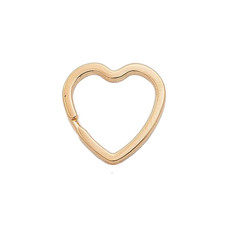 Flat Key ring Heart (Steel,Gold)