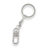 Flat key ring with snap hook (Chrome)