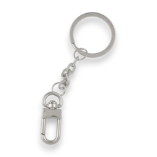 Flat key ring with snap hook (Chrome)