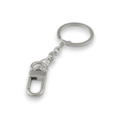 Flat key ring with snap hook (Chrome)