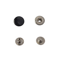 Hato Snap button #54 12.5mm (S-spring, Black)