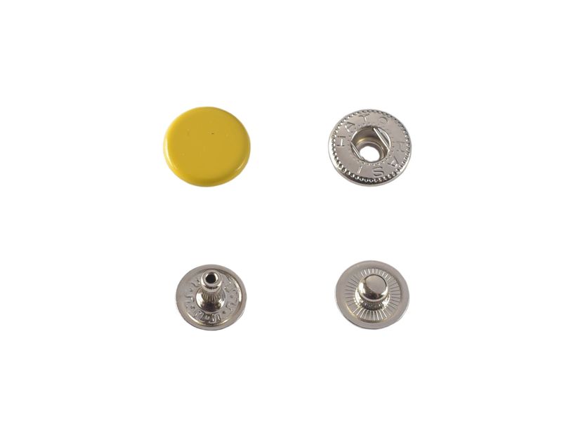 Yellow, Round, Hasi-Hato steel snap button with S-spring and 12.5