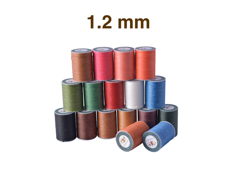 Braided Galaces Waxed Polyester flat threads for leather craft 1.2